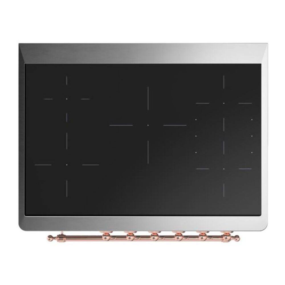 Alt View 6. ILVE - ILVE Majestic II 36 inch Induction Range with 5 Elements (Glossy Black, Copper Trim) - Glossy Black.