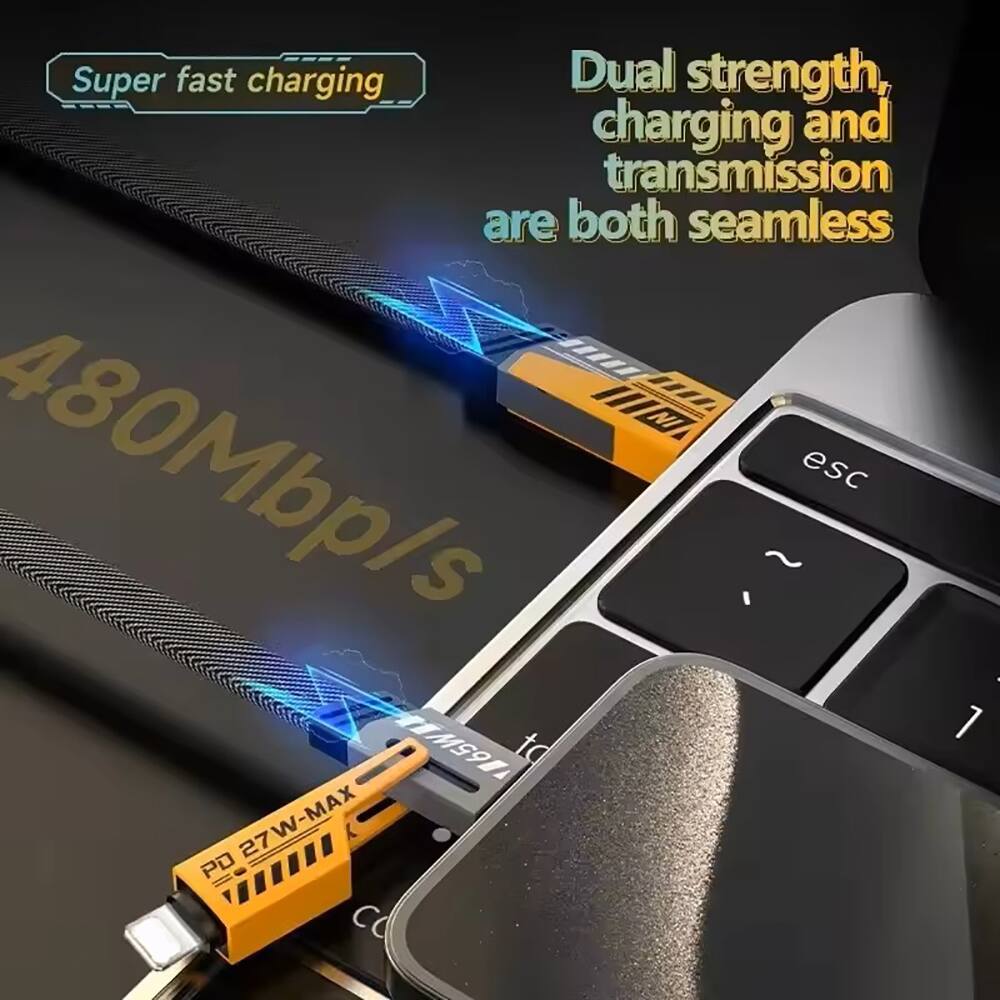 Super fast charging  
Dual strength, charging and transmission are both seamless  
480Mbps  
PD 27W-MAX