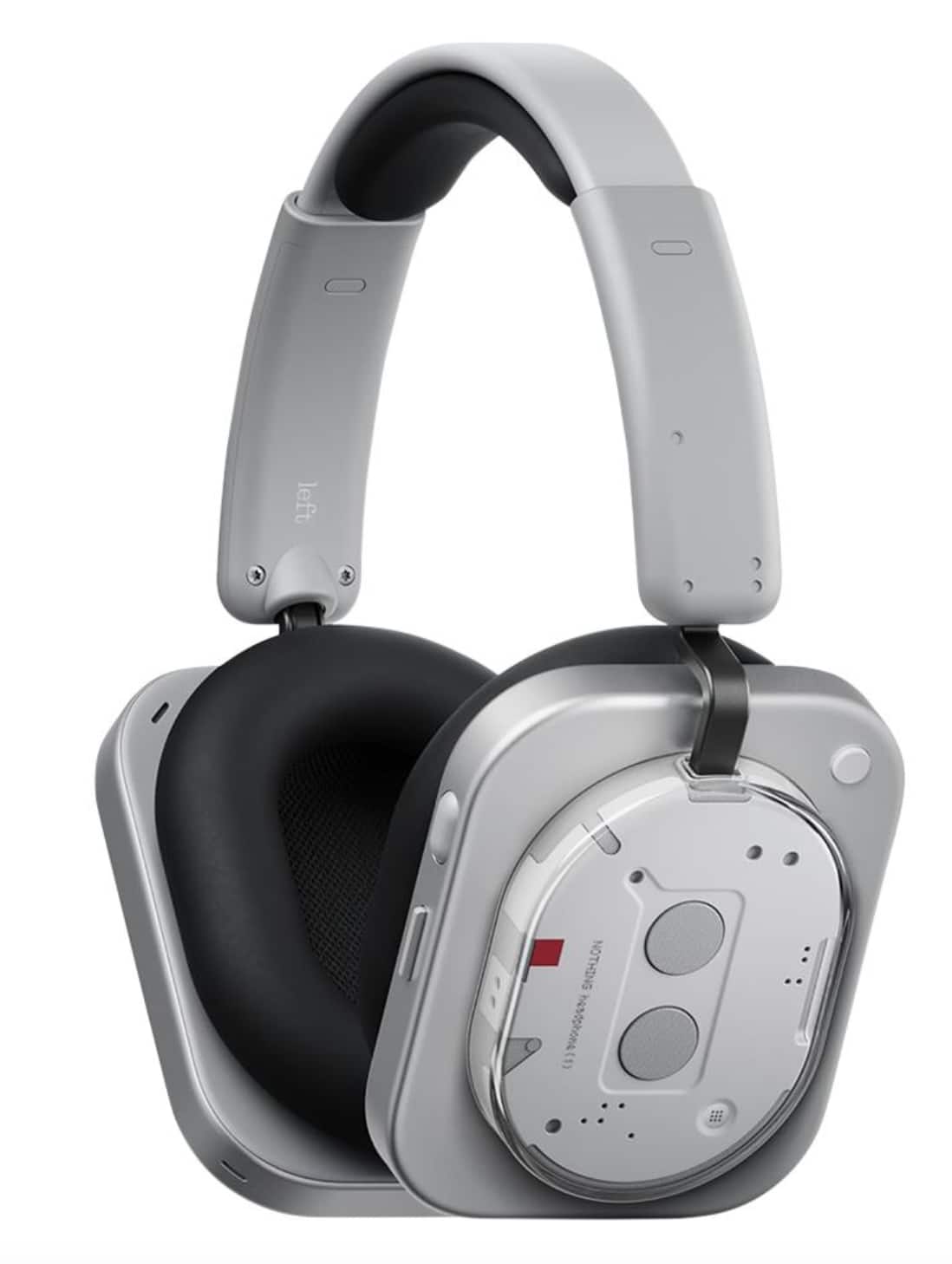 KEF - Nothing Headphone (1) Hybrid Active Noise Cancelling Headphones, Wireless Over-Ear Headphones with 6 Mics, 80Hrs Playtim - White