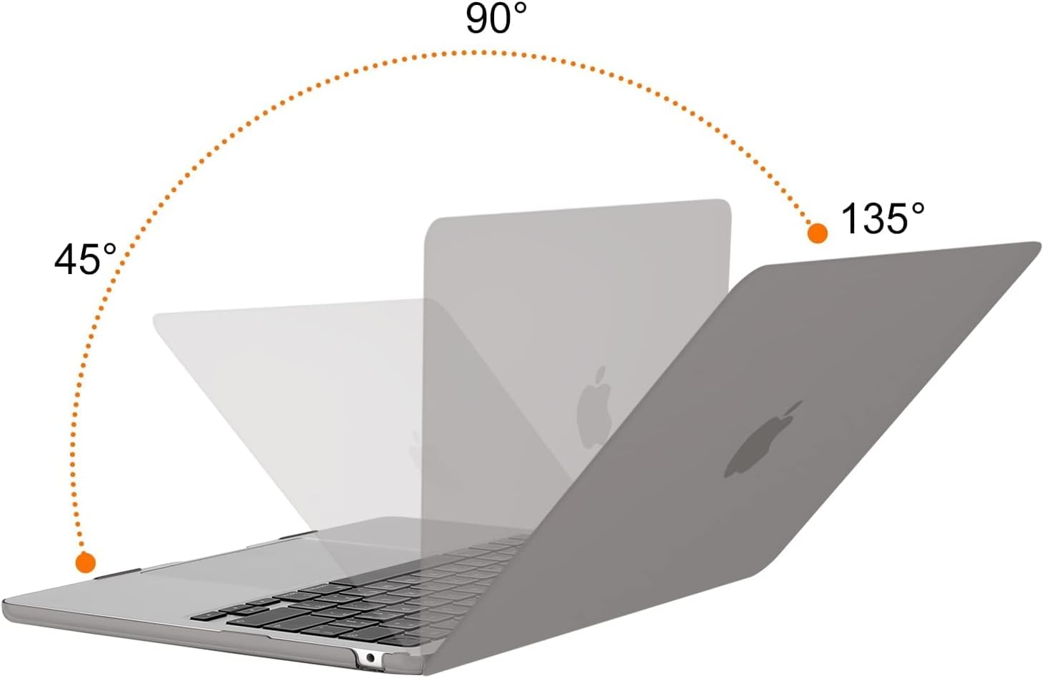Back. mosiso - Laptop Case for MacBook Air 13 inch Case M5 A3449 M4 A3240 M3 A3113 M2 A2681 2022-2026 - Gray.
