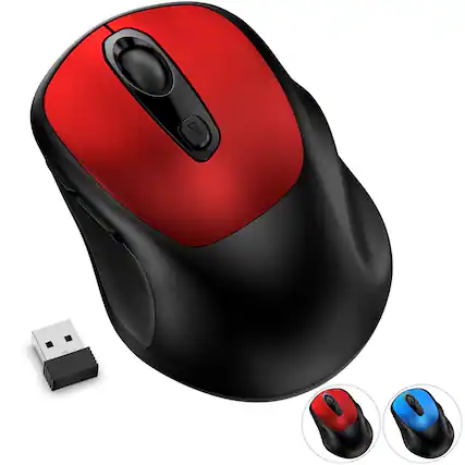 Front. Comfort Essence - Wireless Mouse 2.4ghz Nano Receiver Levels 6 Buttons Compatible With Pc/mac/laptop - red.