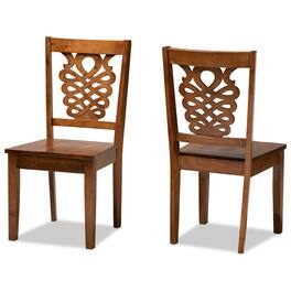 Baxton Studio - Gervais Modern and Contemporary Transitional Finished Wood 2-Piece Dining Chair Set - Walnut Brown