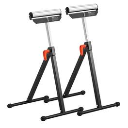 VEVOR - 2-Pack Roller Stands, 135 lb Load Capacity, 26.8-42.5'' Adjustable Height, Folding Heavy Duty Design - Black
