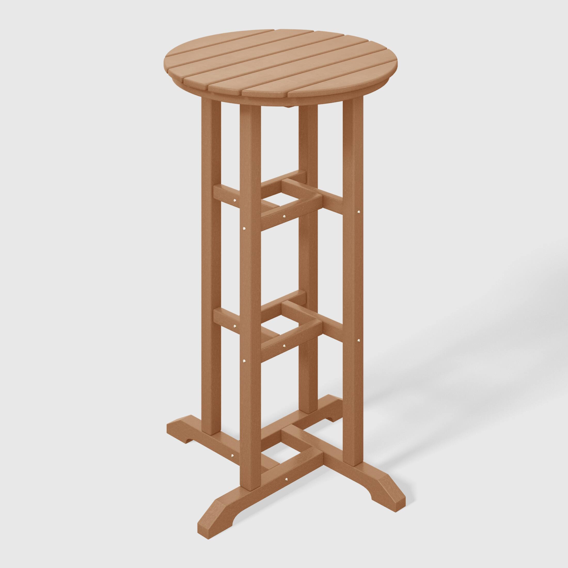 Back. WestinTrends - WestinTrends Malibu 42" Counter Height Round Outdoor Patio Bistro Bar Table - Teak.