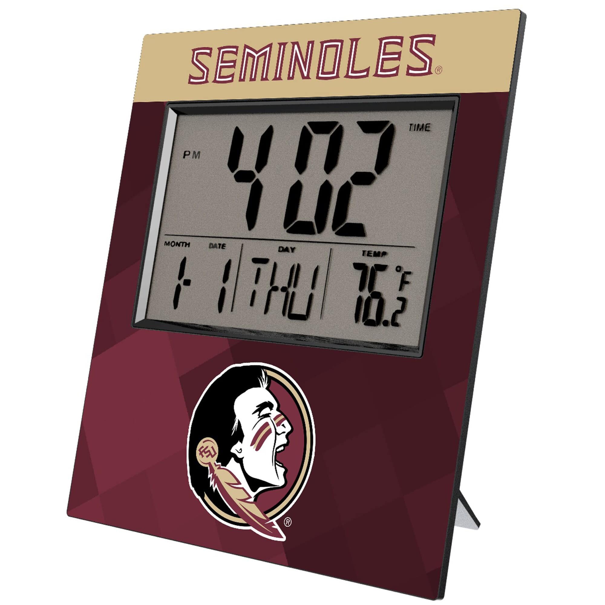 Keyscaper - Florida State Seminoles Color Block Digital Desk Clock - Multicolor