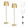 Front. VEVOR - Cordless Table Lamp, 2-Pack, 5200mAh Built-in Rechargeable Battery Desk Lamp, Stepless Dimming Up, 3 Adjustable Heights - gold.