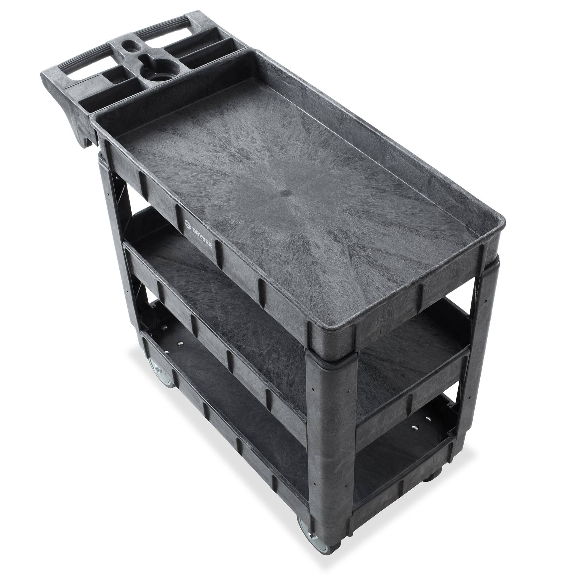 Alt View 1. Dryser - Utility Service Cart with Tiers - 550 -lb Capacity - 5-in Wheels - Black.