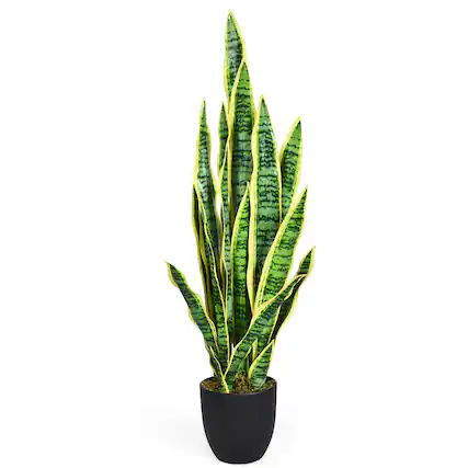 Front. Costway - Costway Artificial Snake Plant 35.5"Fake Sansevieria Indoor/Outdoor Decoration - Green.