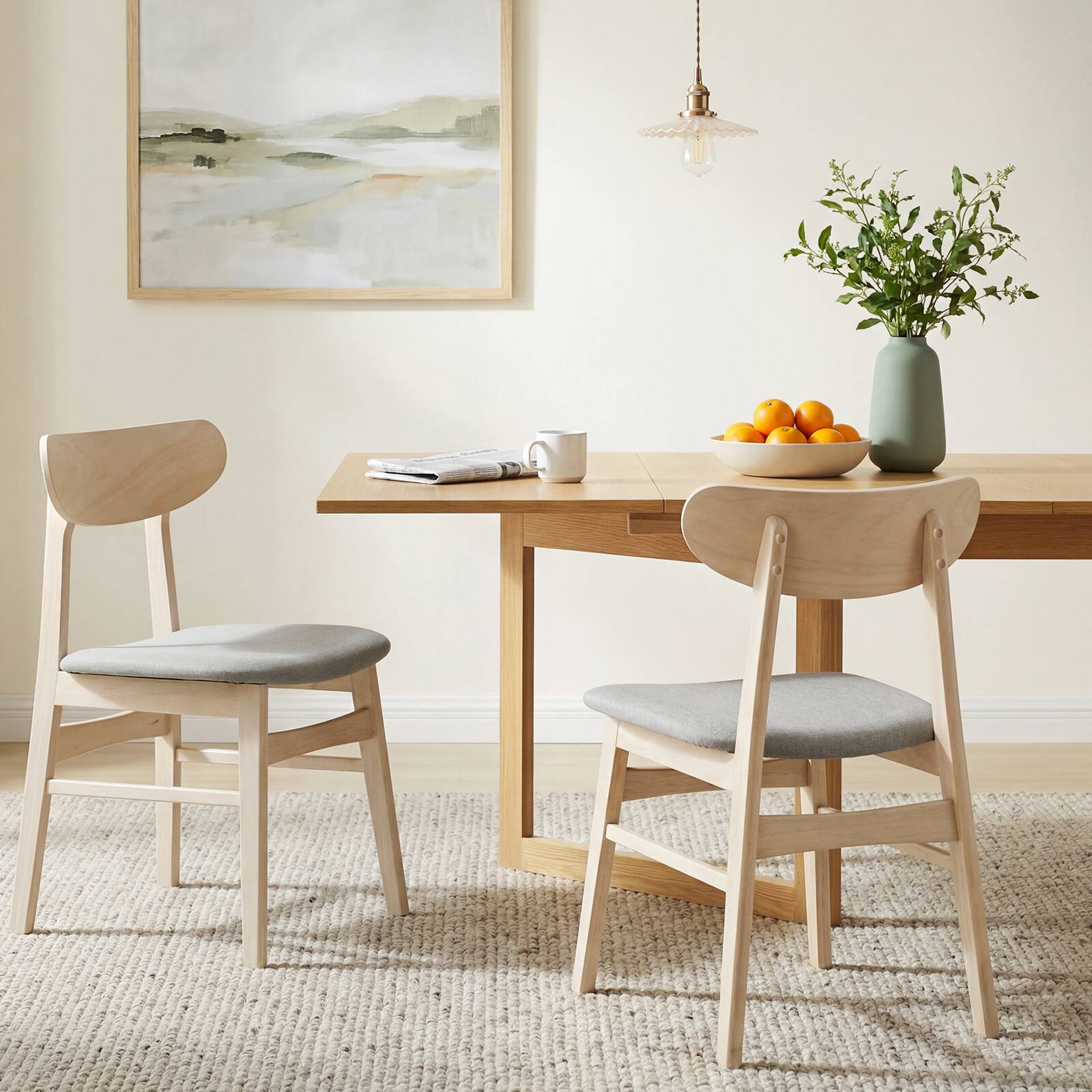 Alt View 1. Gymax - Gymax 2PCS Dining Chair Fabric Upholstered Kitchen Armless Chairs w/Rubber Wood Legs - Yellow.