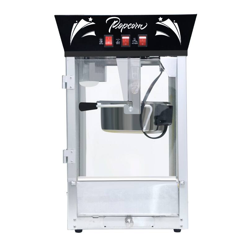 Alt View 4. GOODSILO - Commercial Popcorn Maker Machine, 12 Oz Kettle, Stainless Steel, Tempered Glass, 850W Countertop Popper - Black.