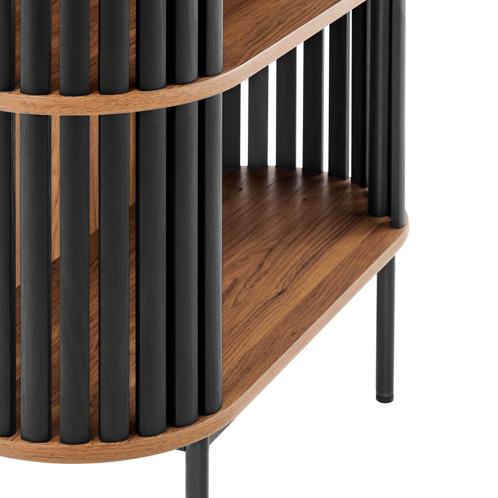 Alt View 5. Modway - Fortitude Three Tier Display Cabinet by Modway - Walnut Black.