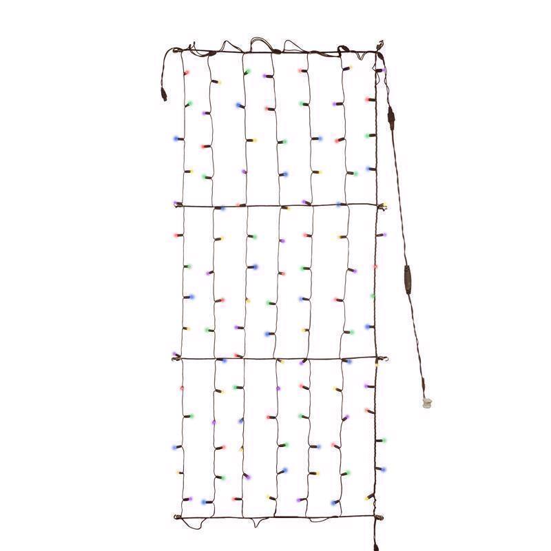 Angle. Celebrations - Celebrations Platinum LED Mini Multicolored 100 ct Net Christmas Lights 6 ft..
