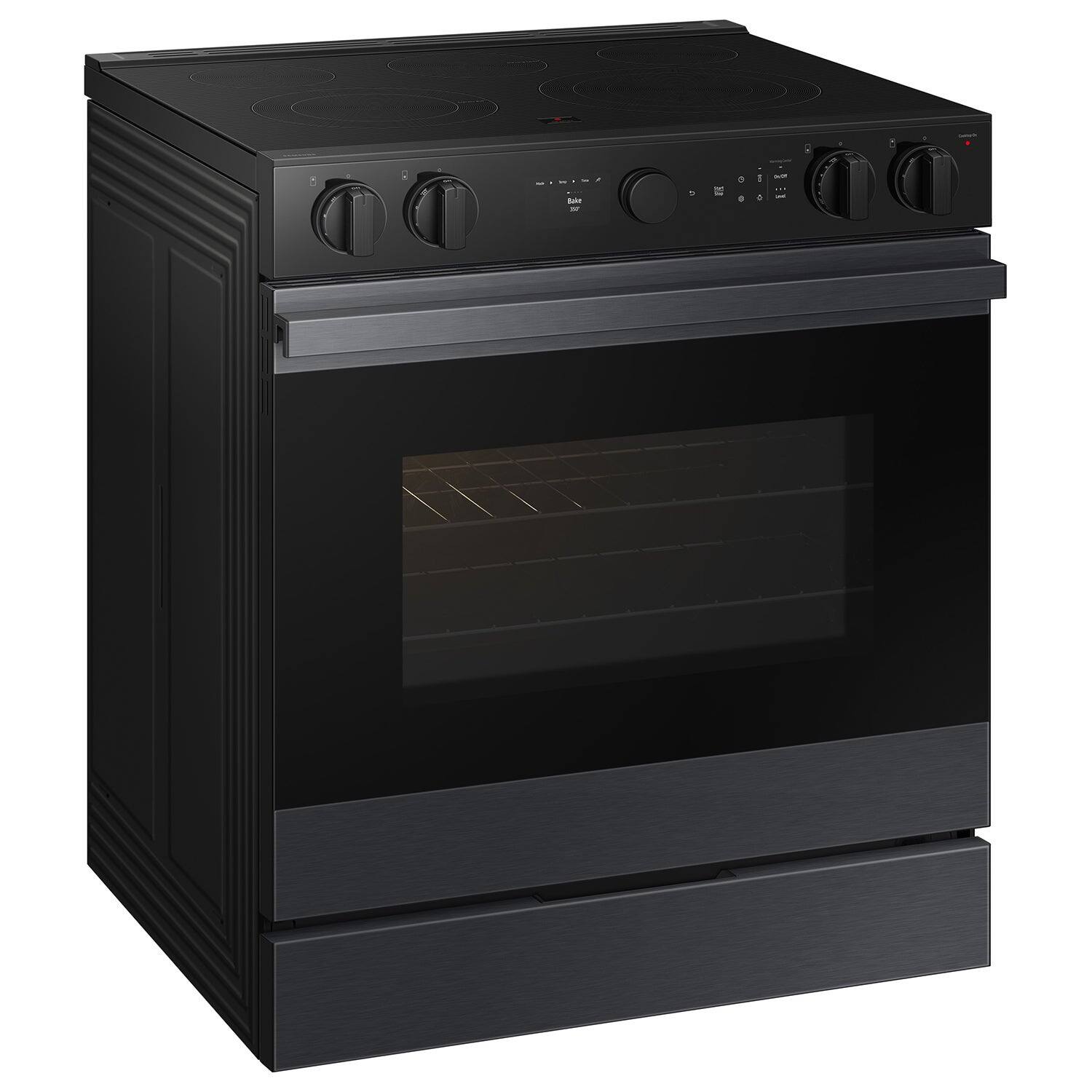 Alt View 19. Samsung - Bespoke Smart Slide-In Electric Range 6.3 cu. ft. with Air Sous Vide & Air Fry - Matte Black Steel.