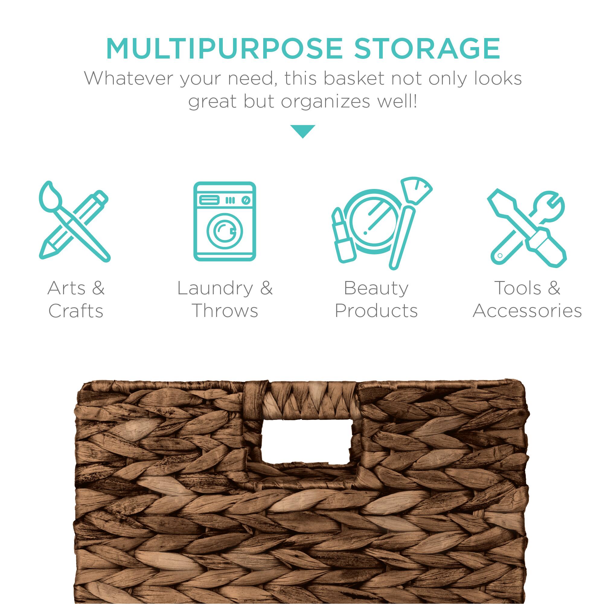 MULTIPURPOSE STORAGE  
Whatever your need, this basket not only looks great but organizes well!  

- Arts & Crafts  
- Laundry & Throws  
- Beauty Products  
- Tools & Accessories