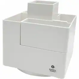 Business Source - Modular Rotatable Pen Cup 6 Compartment 5.10 x 4.70 x 4.70 Modular Sturdy - White