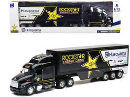 Peterbilt 387 Semi-Truck "Rockstar Energy Drink - Husqvarna Factory Racing" 1/32 Diecast Model by New Ray - Black