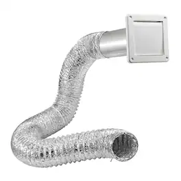 Lambro - 4" Bath Fan Exhaust Through-the-Wall Vent Kit, Single Flap Vent, 8 ft Foil Flex Duct, 11" Aluminum Snap-Lock Tail Pipe