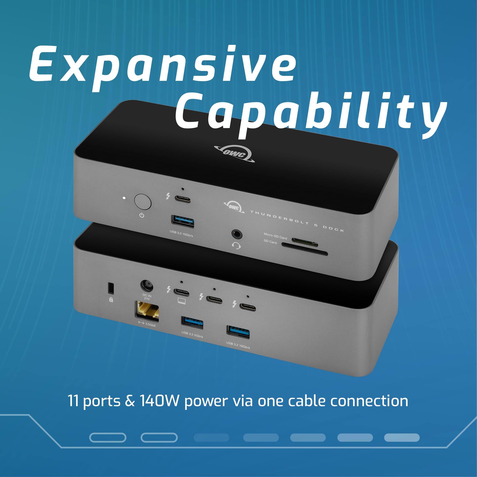 Expansive Capability

11 ports & 140W power via one cable connection