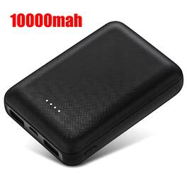 Entronix - 10000mAh Power Bank - Fast Charging for iPhone 15 and Android Devices - Black