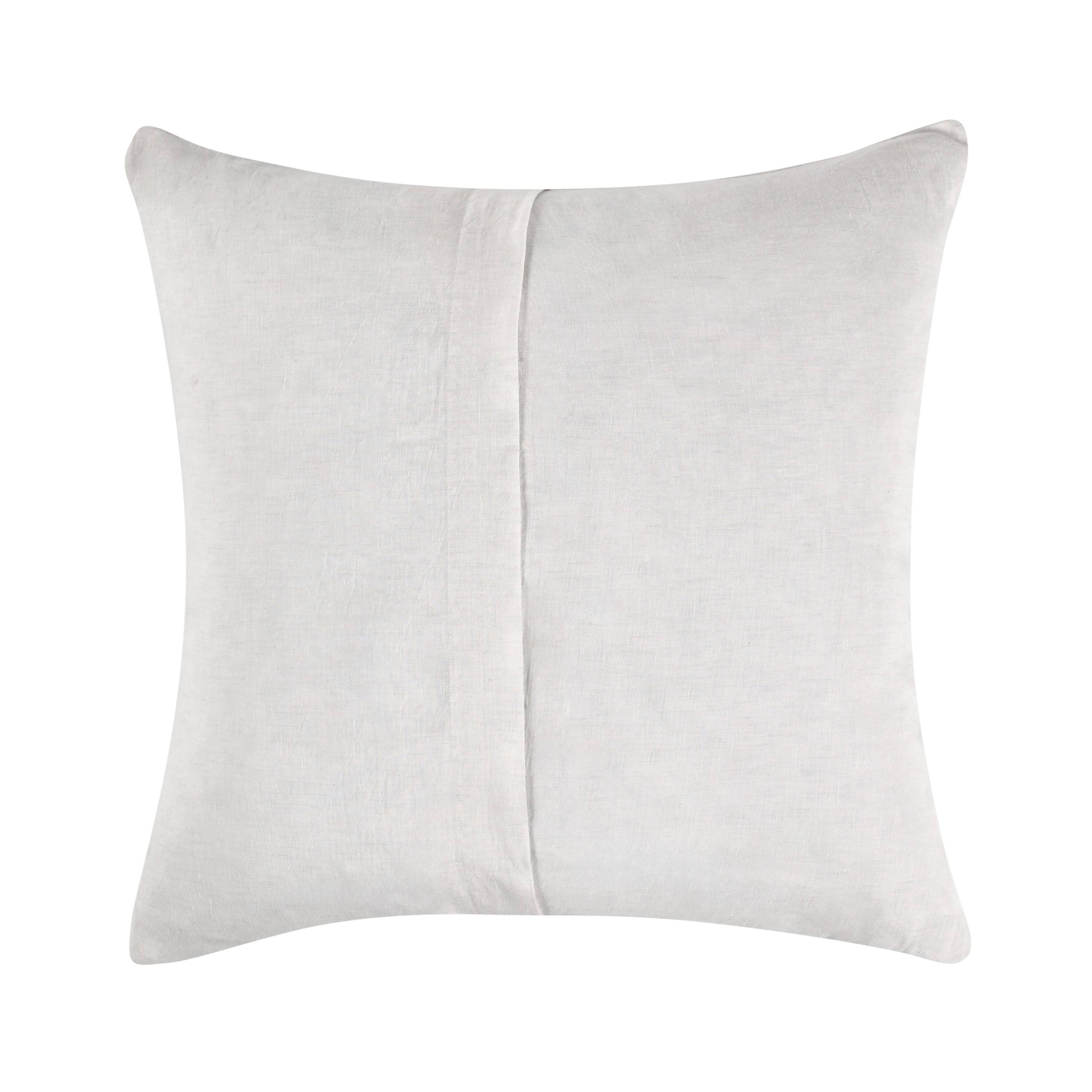 Angle. Manhattan Lane - Savi 26 Inch Euro Pillow Sham, Cashmere,  Cotton and Linen Fabric - White.