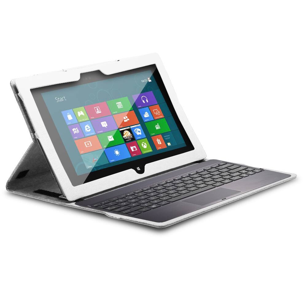 Back. GreatSheild - VANTAGE Stand Leather Folio Case Cover for Microsoft Surface Windows RT - White - White.