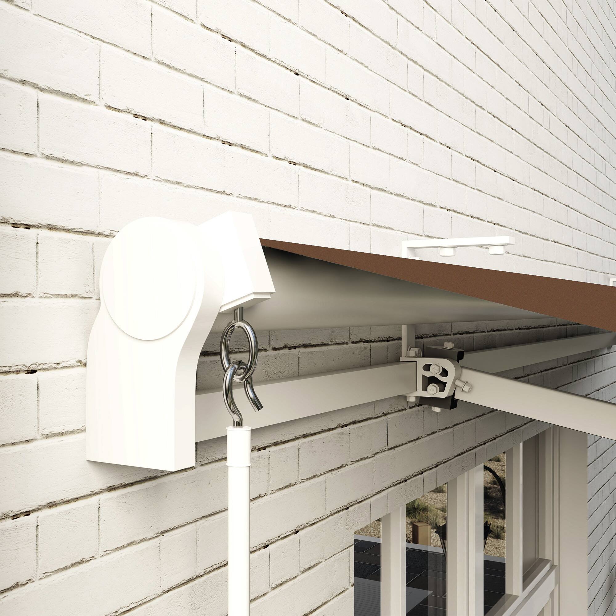 Alt View 8. Outsunny - 13' x 8' Retractable Awning, Patio Awnings, Sunshade Shelter w/ Manual Crank Handle, UV & Water-Resistant Fabric - Coffee.