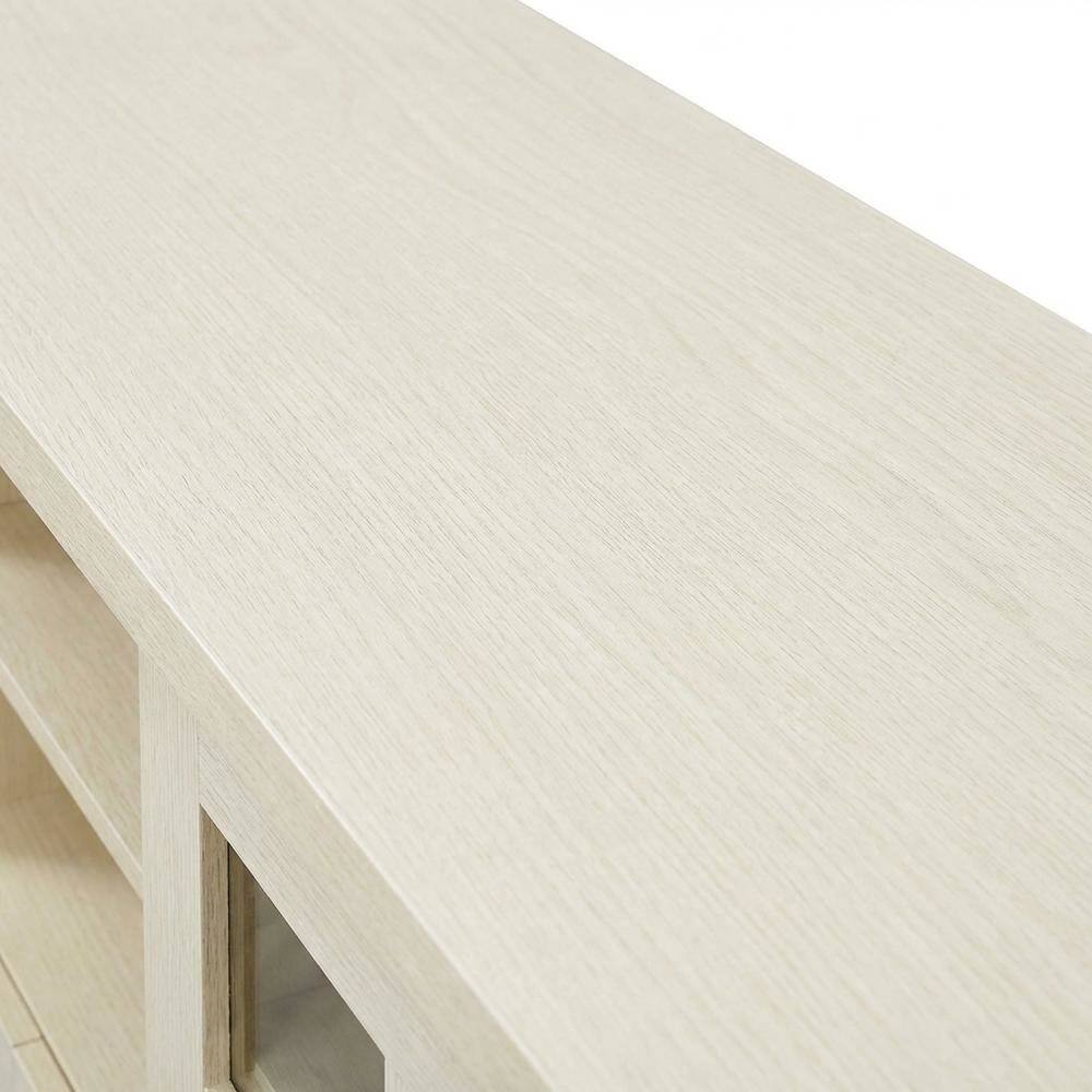 Alt View 4. FurniFact - Beige Wooden TV Stand with Storage Cabinets and Shelves for Up to 65-Inch TVs - Black.
