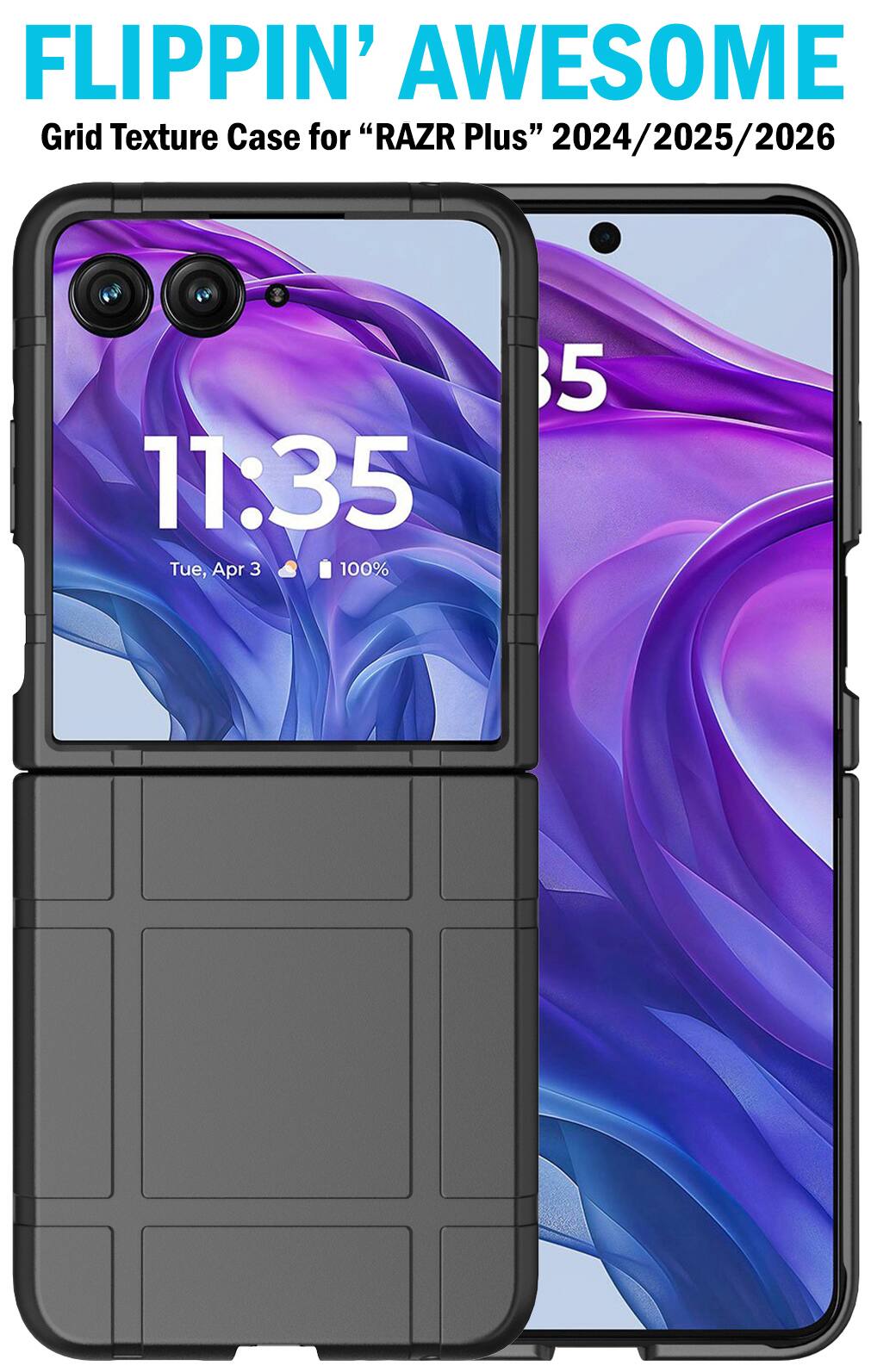 FLIPPIN' AWESOME Grid Texture Case for "RAZR Plus" 2024/2025/2026

11:35 Tue, Apr 3 100%