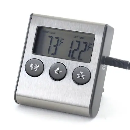 THERMO TEMP SET TEMP 73°F 122°F MEM S/S HR MIN