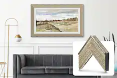 Front. Deco TV Frames - Premiere Bezel for Samsung the Frame TV - 65" - Gatsby Silver.