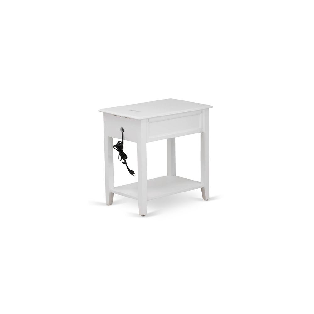 Back. East West Furniture - East West Furniture DE-05-ET Modern Wood Night Stand with 1 Mid Century Modern Drawers, Stable and Sturdy Constructed - - White.