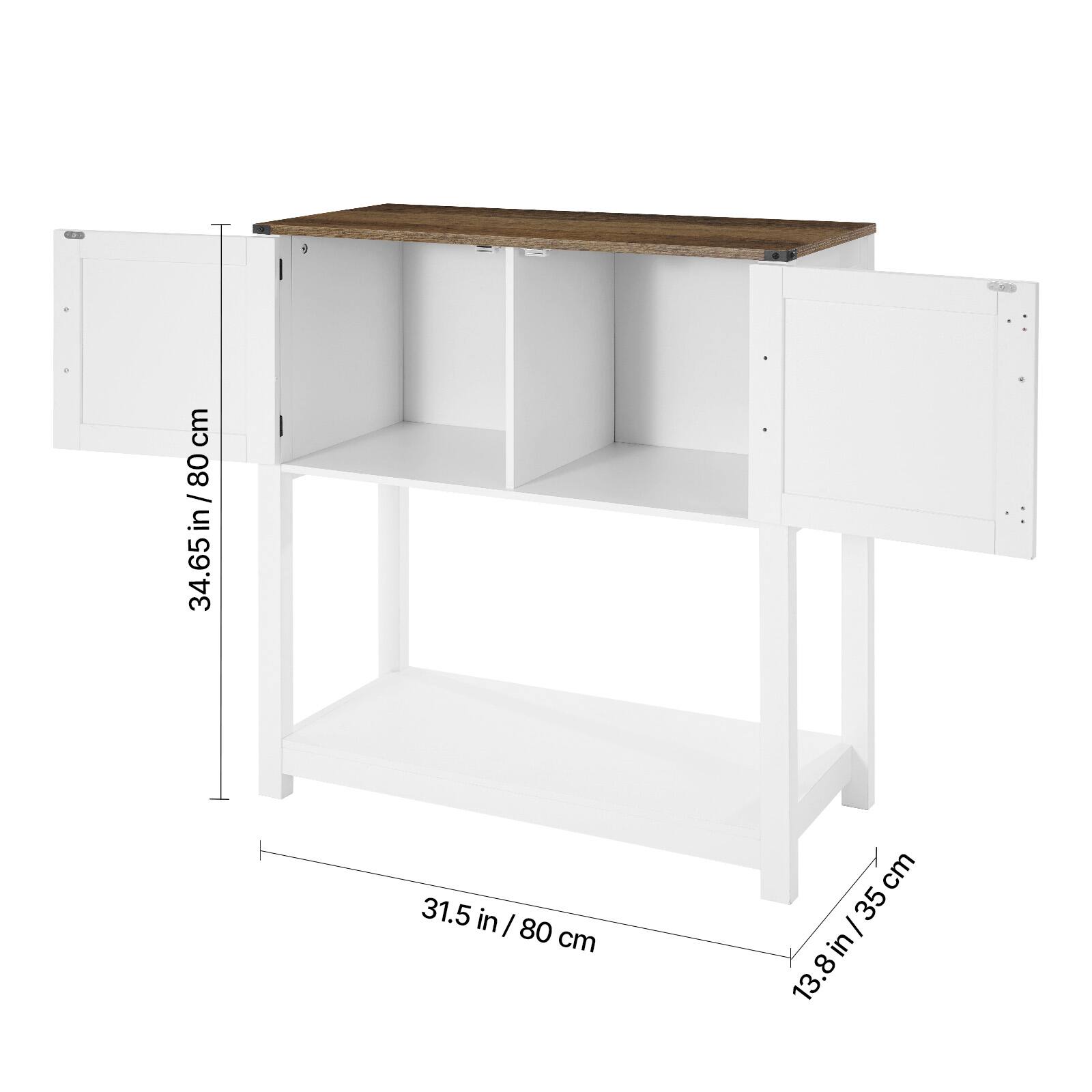 - Height: 34.65 in / 88 cm
- Width: 31.5 in / 80 cm
- Depth: 13.8 in / 35 cm