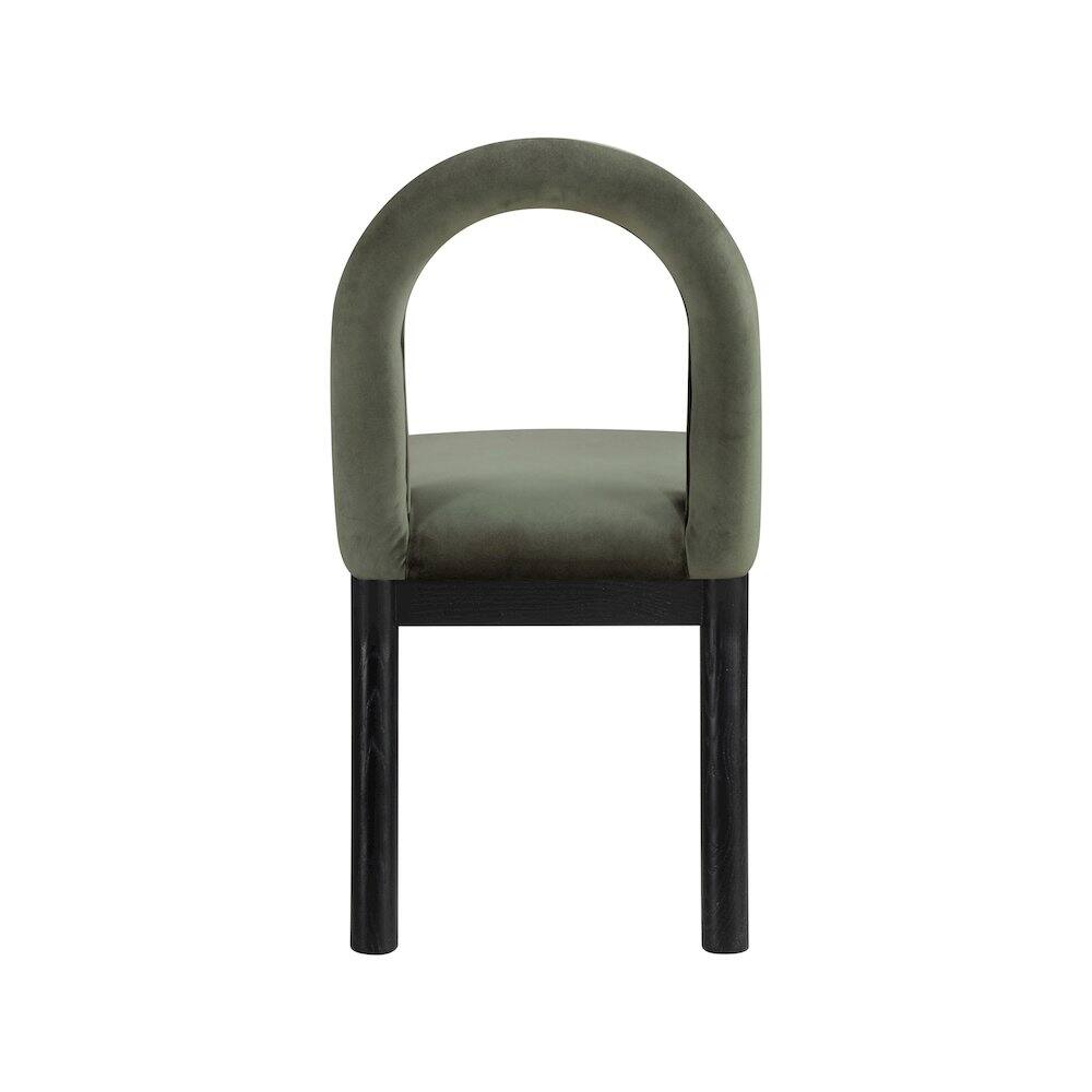 Alt View 4. Meridian Furniture - Conrad Green Velvet Dining Chair - Green.