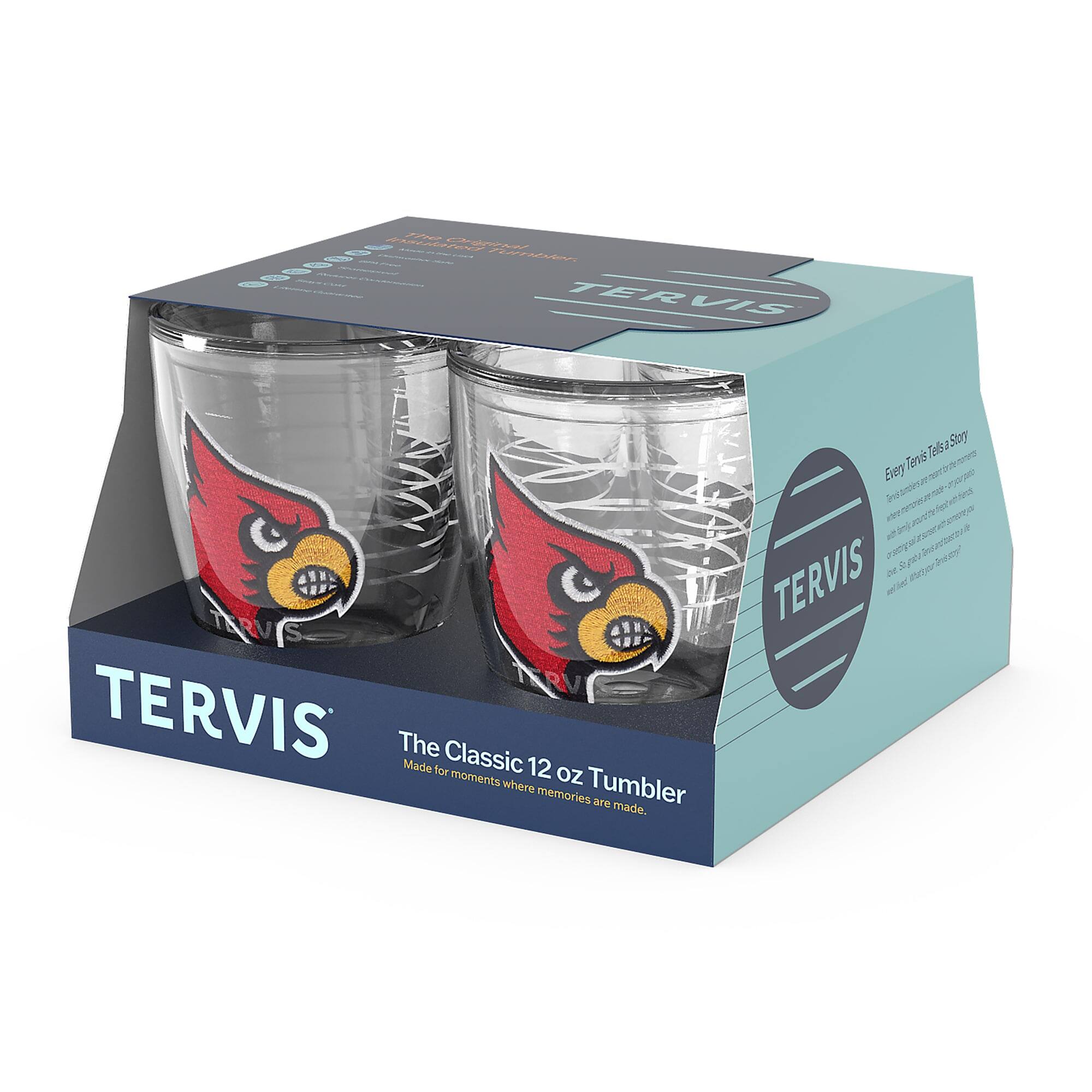 TERVIS  
The Classic 12 oz Tumbler  
Made for moments where memories are made.  

Every Tervis Tells a Story  
The Tervis story is one of innovation, quality, and a commitment to making life better. From the first insulated tumbler to the latest design, Tervis has been a trusted name for over 80 years.  

TERVIS