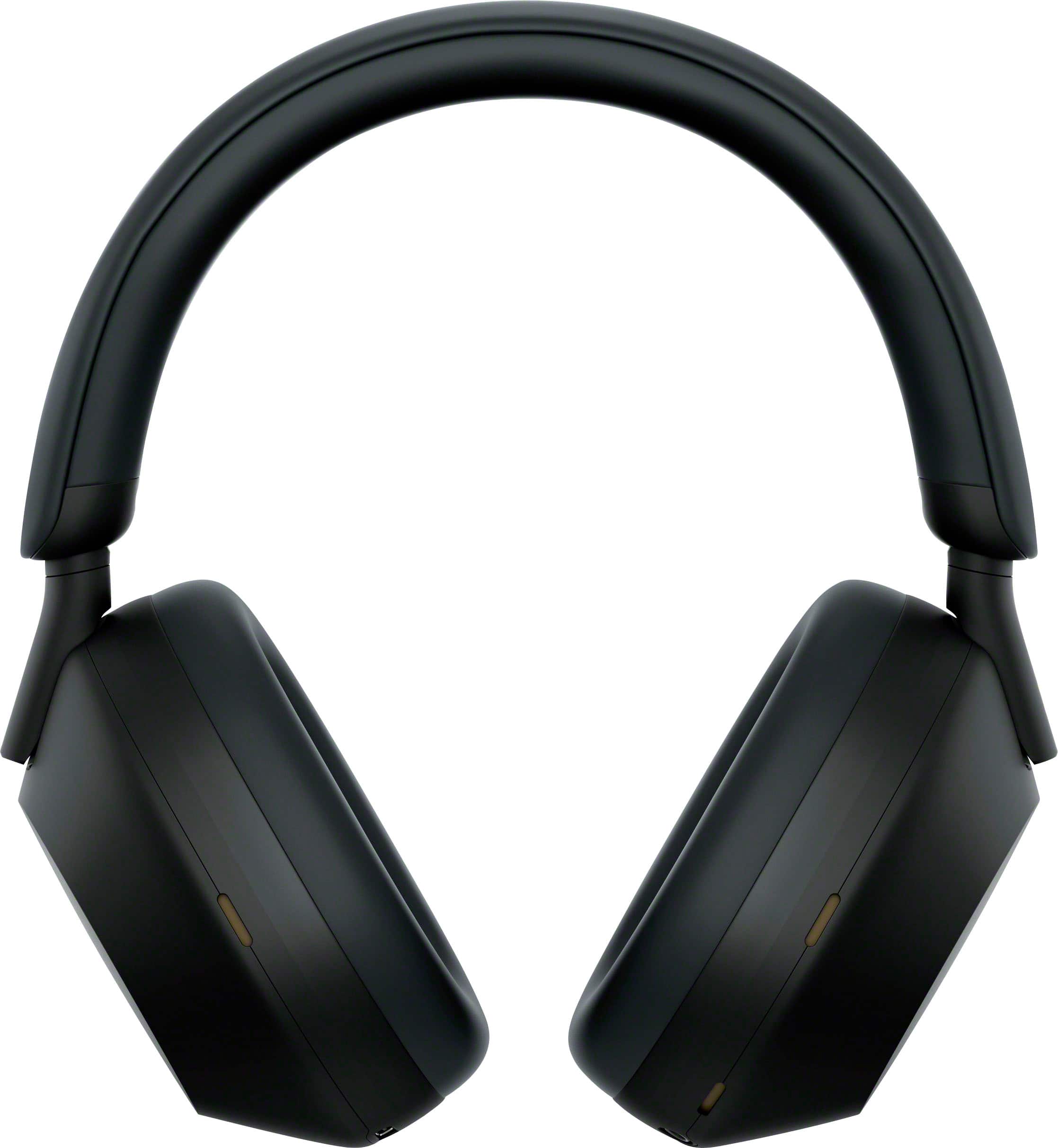 Front. Sony - WH-1000XM5 Wireless Noise Cancelling Over-the-Ear Headphones with Soft Case - Black.