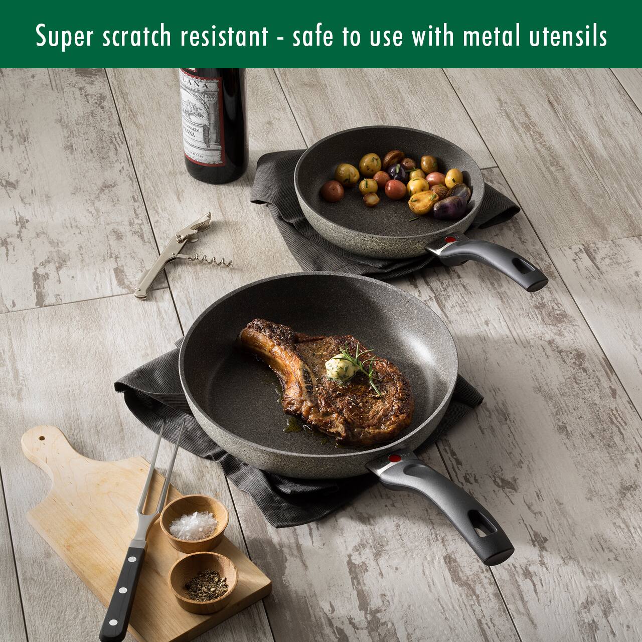 Super scratch resistant - safe to use with metal utensils