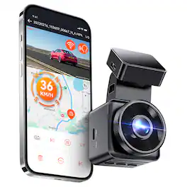 Vantrue - E1 Lite 1080P 60FPS Mini Front Dashcam, Night Vision, Parking Mode, Voice Commands, 5GHz Wi-Fi & GPS - Black