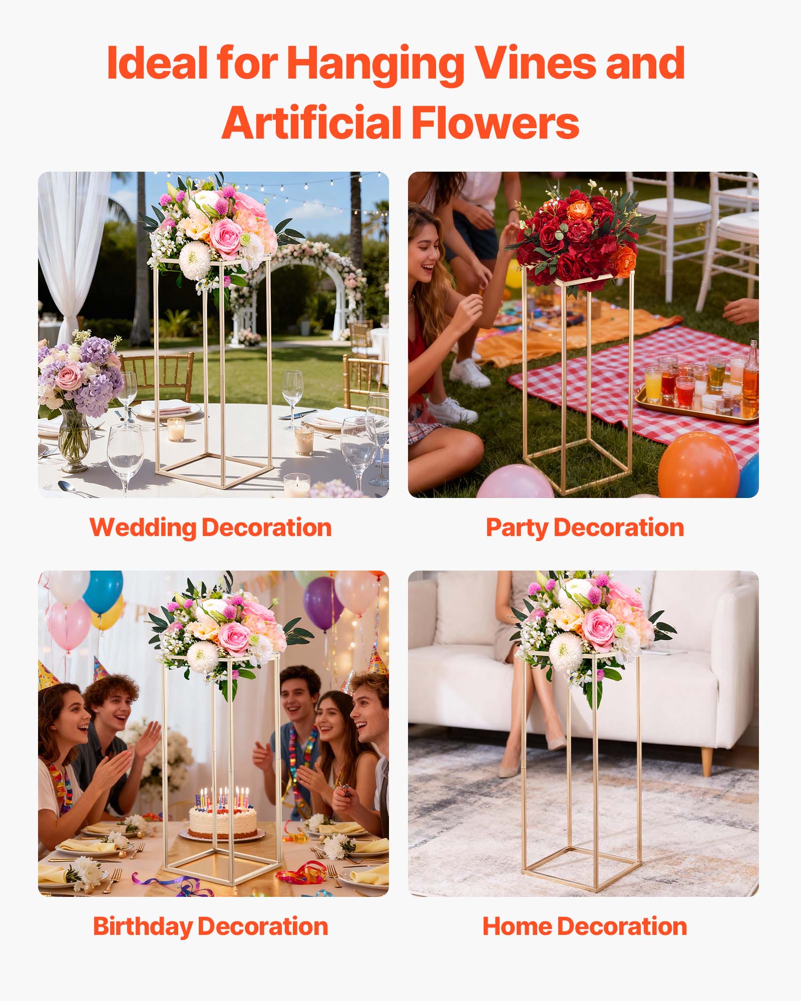 Ideal for Hanging Vines and Artificial Flowers

- Wedding Decoration
- Party Decoration
- Birthday Decoration
- Home Decoration