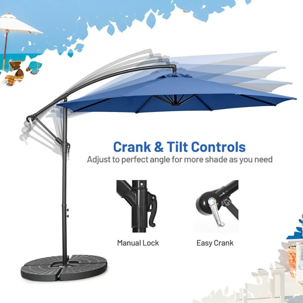 Crank & Tilt Controls  
Adjust to perfect angle for more shade as you need  

Manual Lock  
Easy Crank