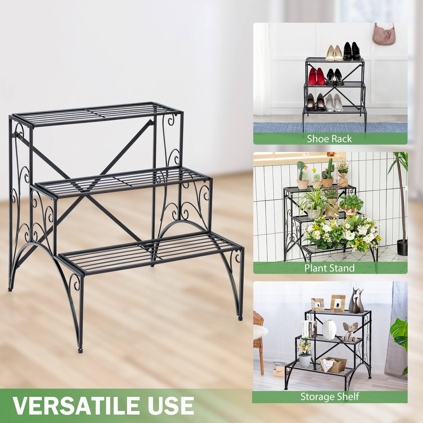 Versatile Use: Shoe Rack, Plant Stand, Storage Shelf