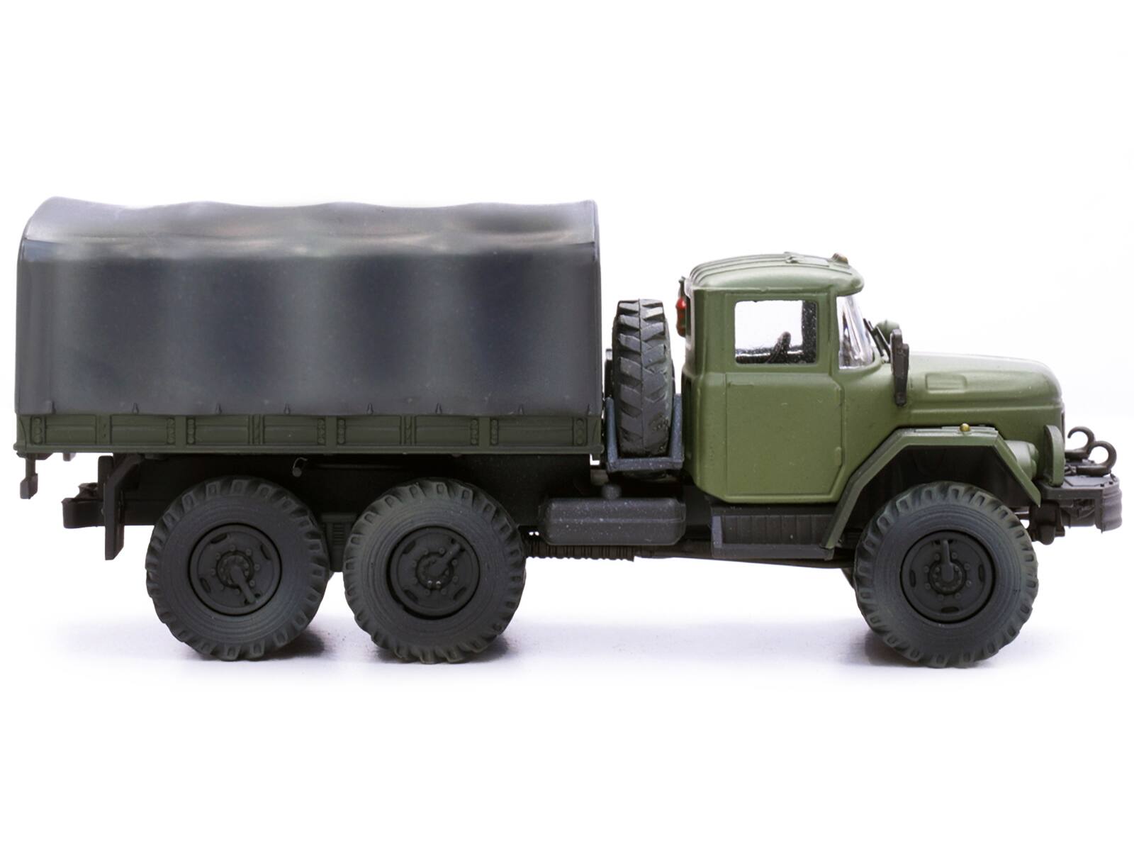 Angle. Legion - ZIL 131 Cargo Truck Green with White Stripes "Ukrainian Ground Forces" 1/72 Diecast Model by Legion - Green with White.