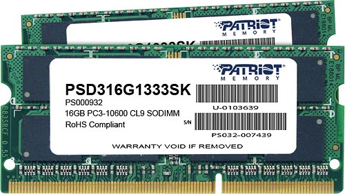Ithaca Vind Ofte talt Best Buy: Patriot Memory Signature 2-Pack 8GB 1333MHz PC3-10600 DDR3 SoDIMM  Laptop Memory Kit PSD316G1333SK