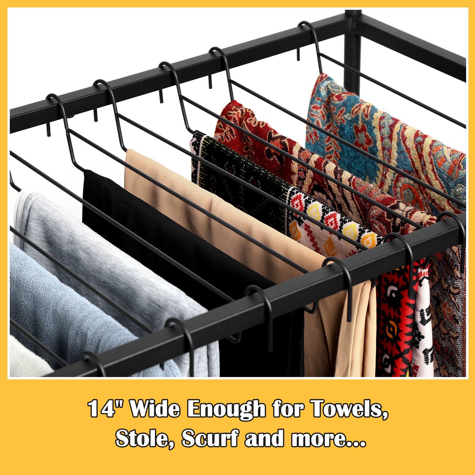 14" Wide Enough for Towels, Stole, Scarf and more...