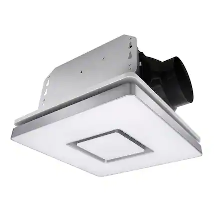 Front. Akicon - Decorative Silver Fan Speed 90 CFM Ceiling Bathroom Exhaust Fan with 18 Watt Dimmable 3CCT LED Light - Silver.