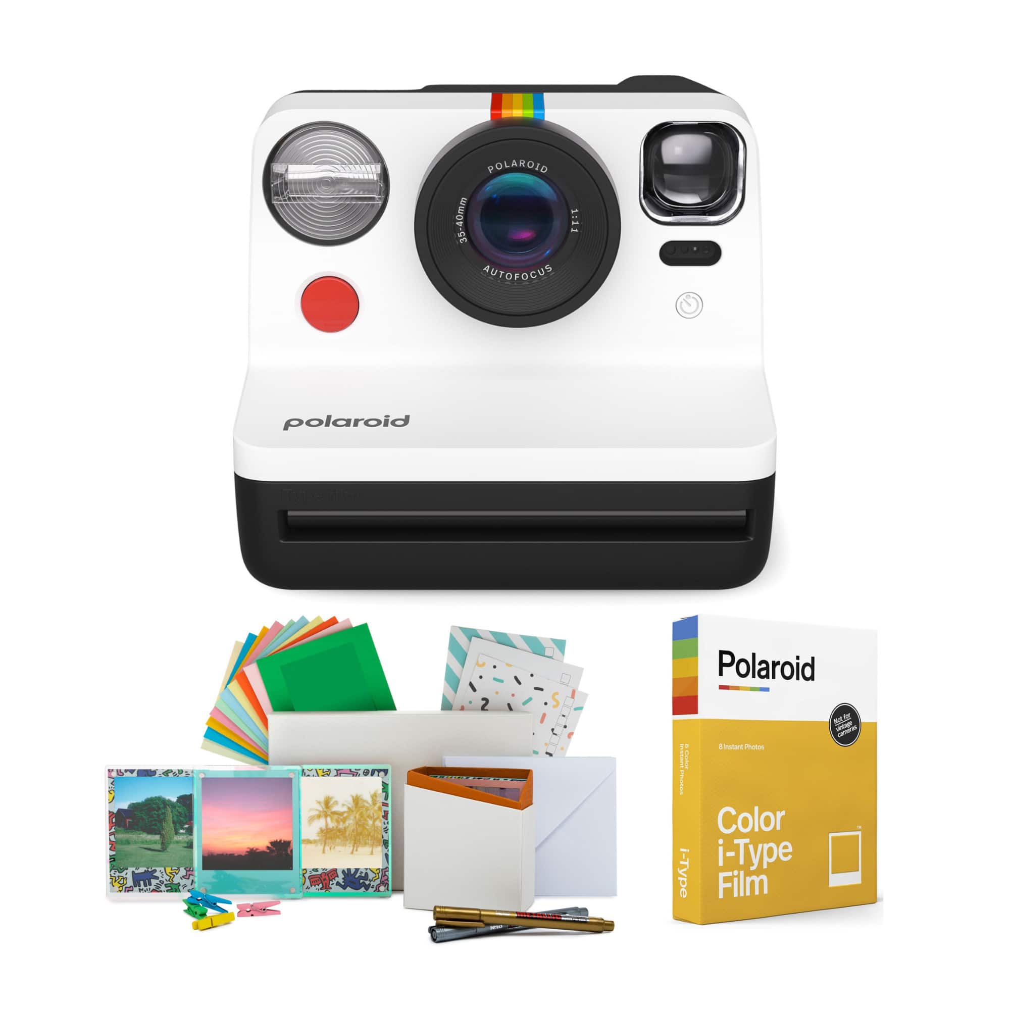Polaroid Originals - Polaroid NOW Instant Camera Generation 2 (Black & White) w/Film Kit Bundle - Black/White