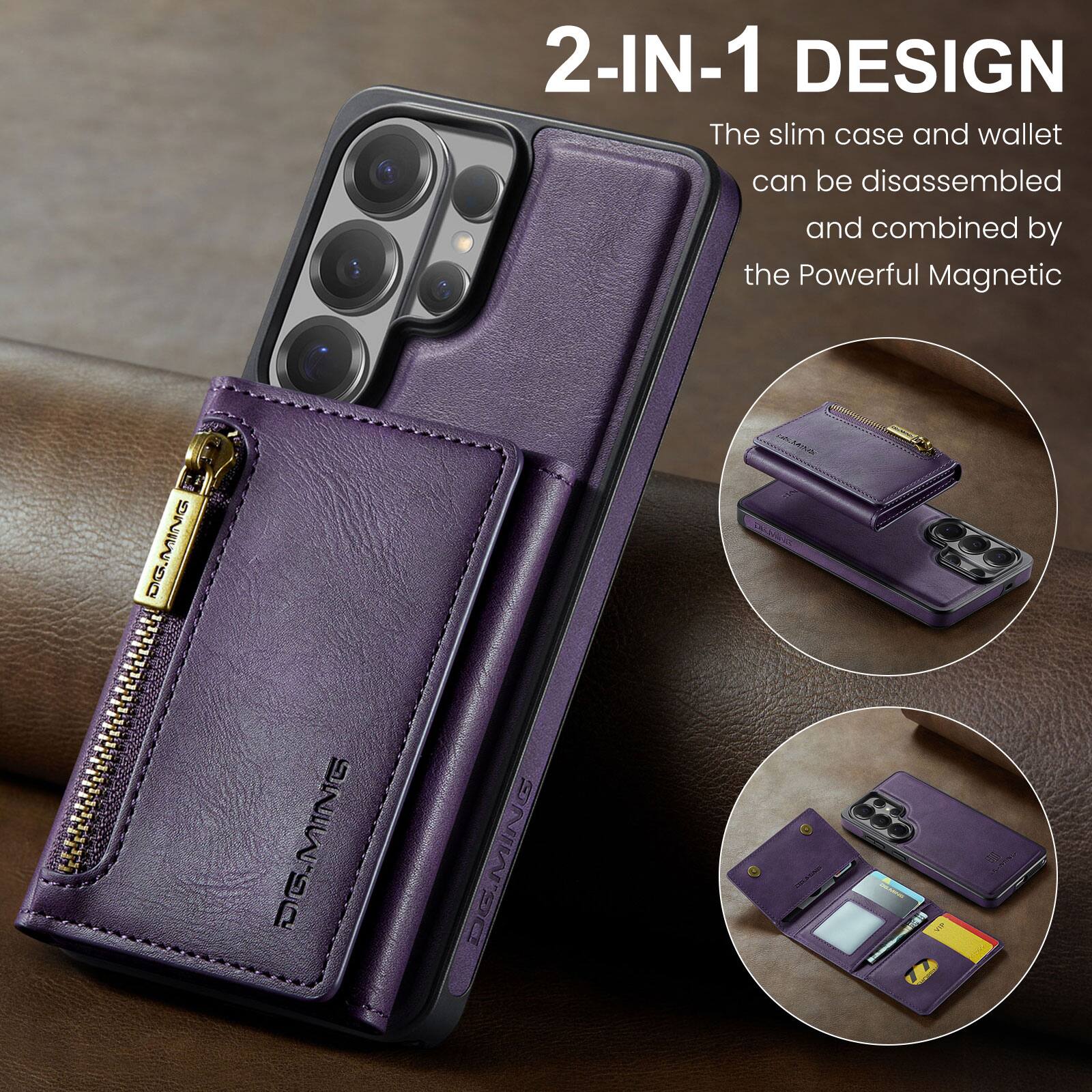 2-IN-1 DESIGN  
The slim case and wallet can be disassembled and combined by the Powerful Magnetic