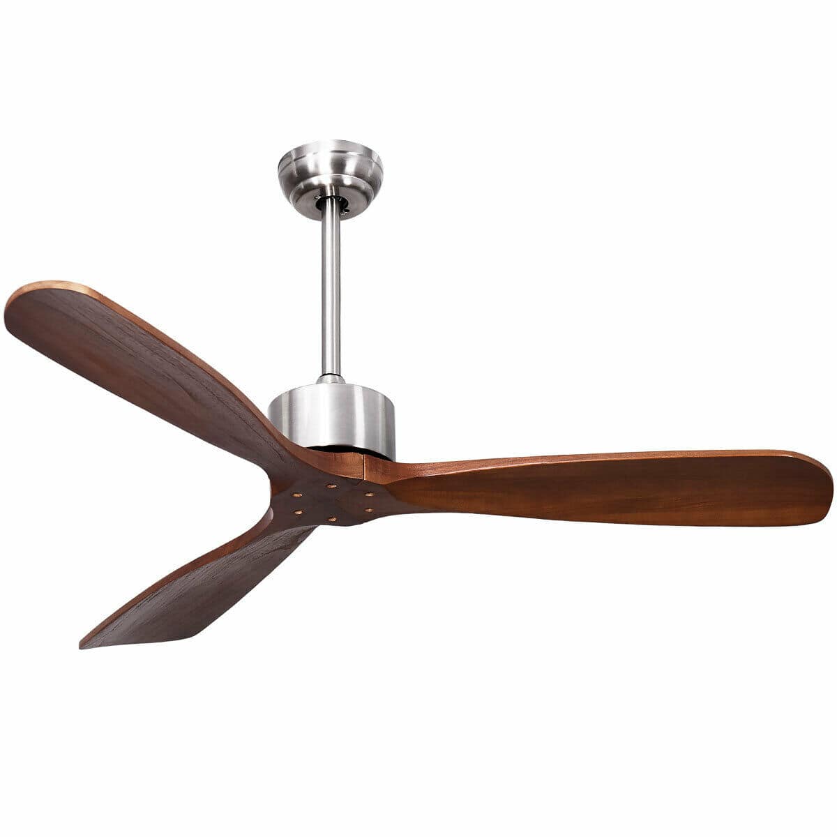 "Gymax - 52"" Modern Ceiling Fan Indoor & Outdoor Brushed Nickel Finish w/Remote Control - Brushed Nickel, Burlywood" price history on PriceWatchPro