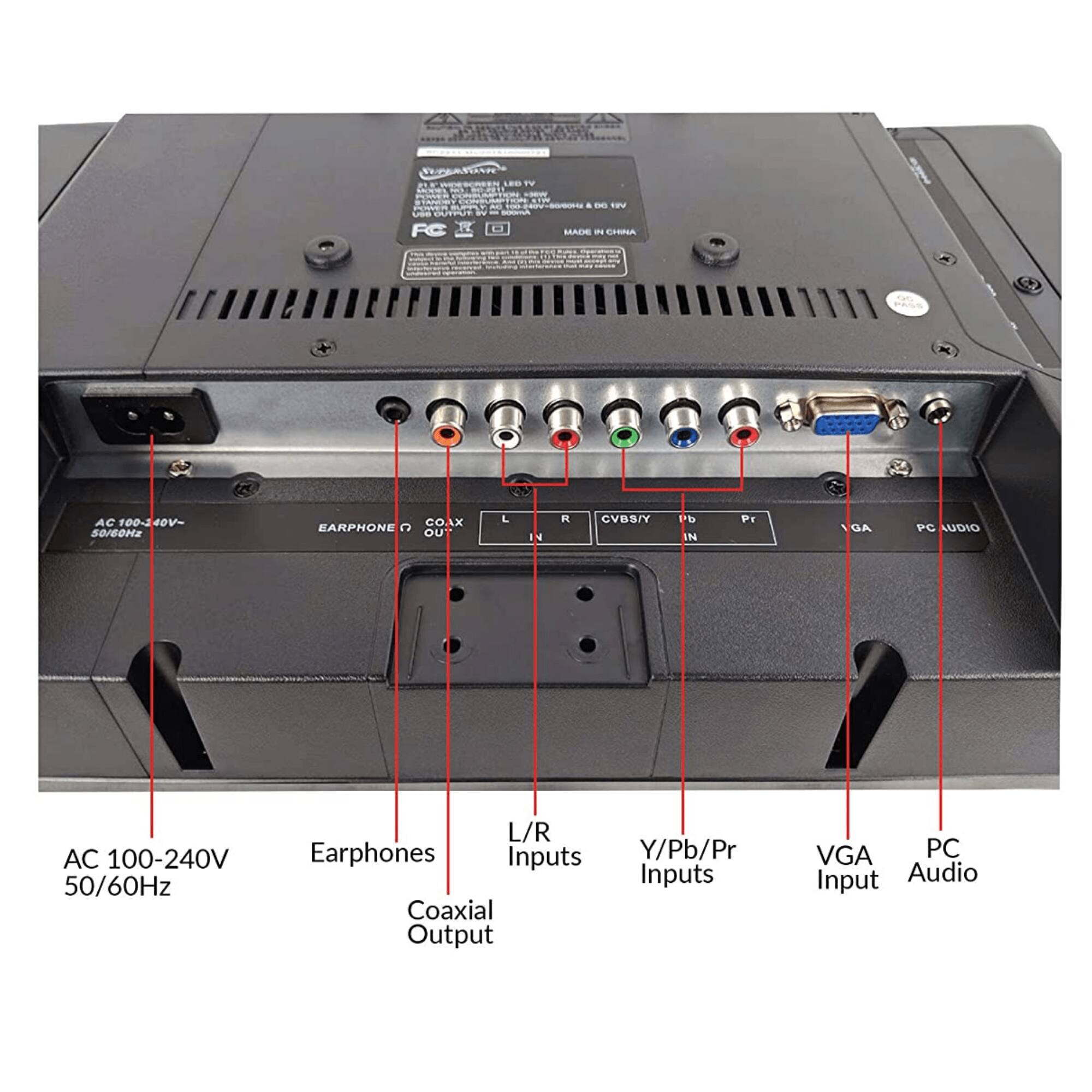 CDAARER - LES ~ MID FRY 1 n . - 1 A - CUTPUT W - Adoa W FC AAER a CESNIA AC 100-2 0-240V- 50/60MZ CO. x EARPHONE  OU L 4 H CVBS/Y t N PE DA PC LUDIO AC 100-240V 50/60Hz L/R Earphones Inputs Coaxial Output Y/Pb/Pr Inputs VGA PC Input Audio

AC 100-240V 50/60Hz

Earphones

Coaxial Output

L/R Inputs

Y/Pb/Pr Inputs

VGA Input

PC Audio