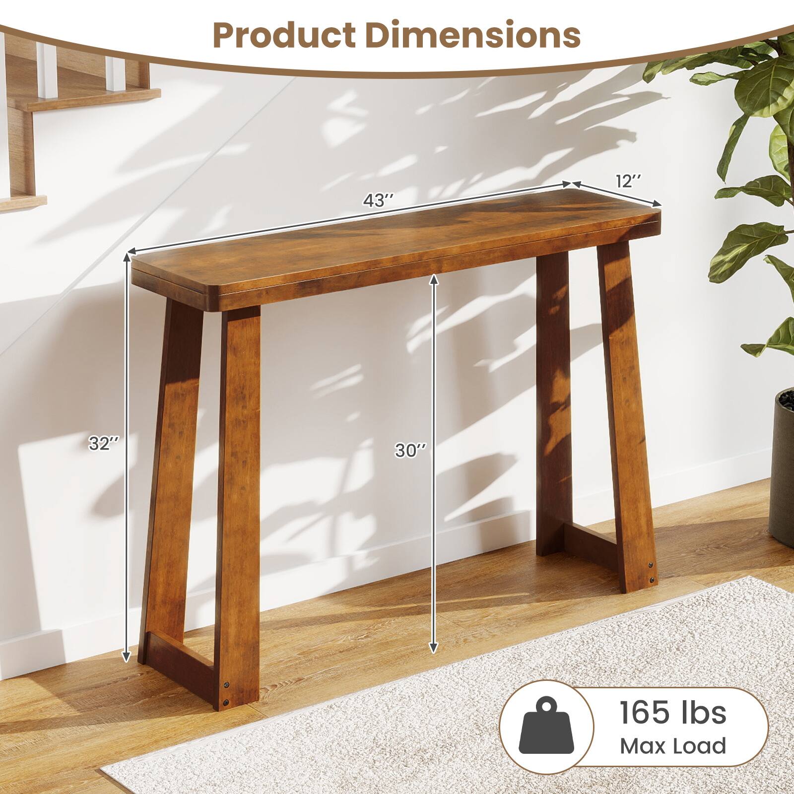 Product Dimensions: 43" x 12" x 32"  
Max Load: 165 lbs