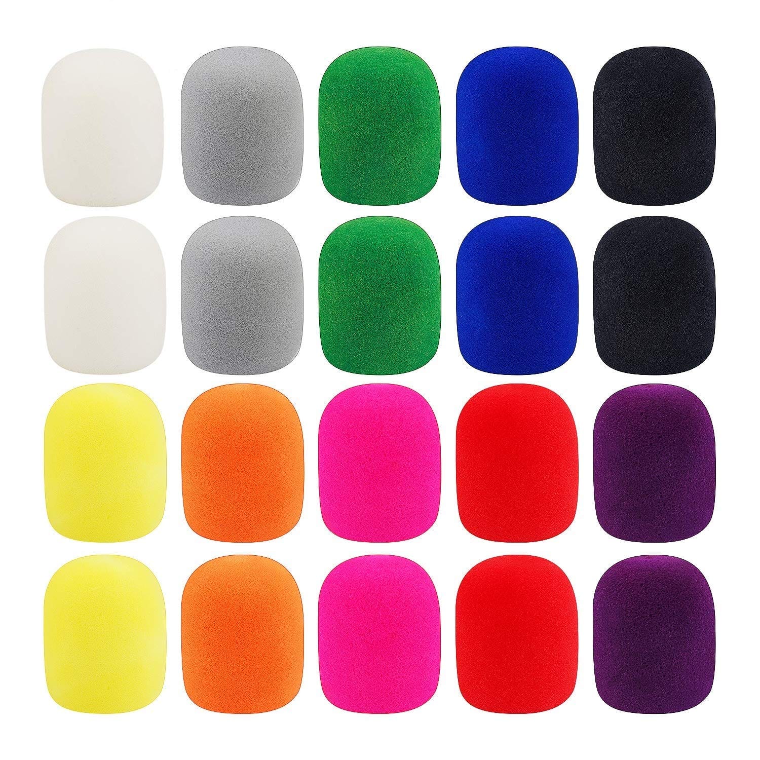 Fabibe - Microphone Covers Foam 20 Pack Thick Handheld Stage Windscreen Cover Karaoke Dj Disposable(10 Color)